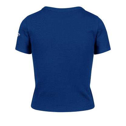 Women's 47 Brand Knicks Spirited Baby Rib Tee In Blue - Back View