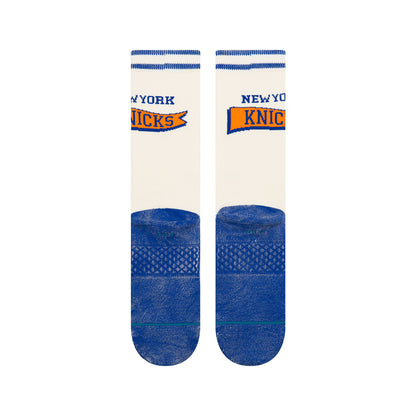 Stance Knicks White/Royal Victory Crew Sock - Back View