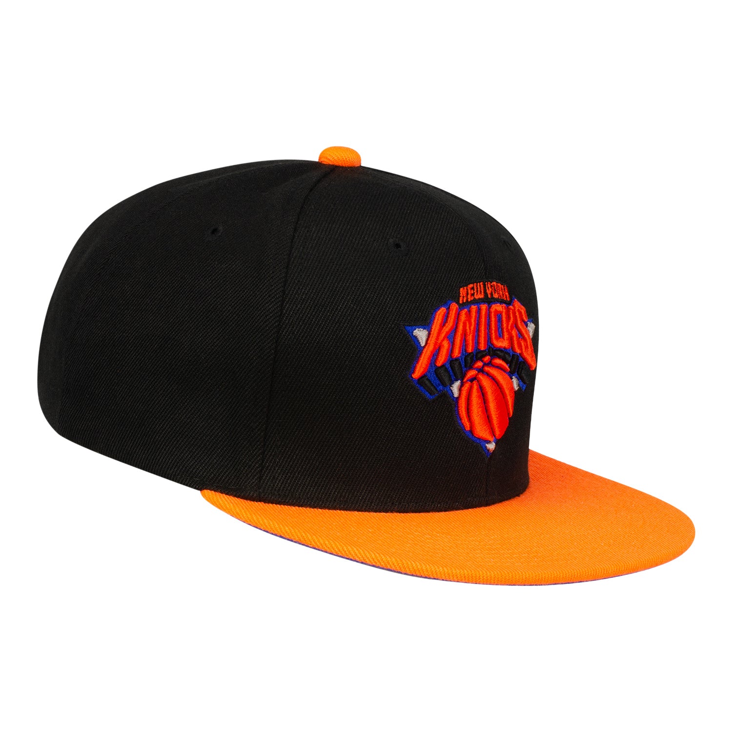 Mitchell & Ness Knicks Reload Snapback Hat In Black - Front Right View