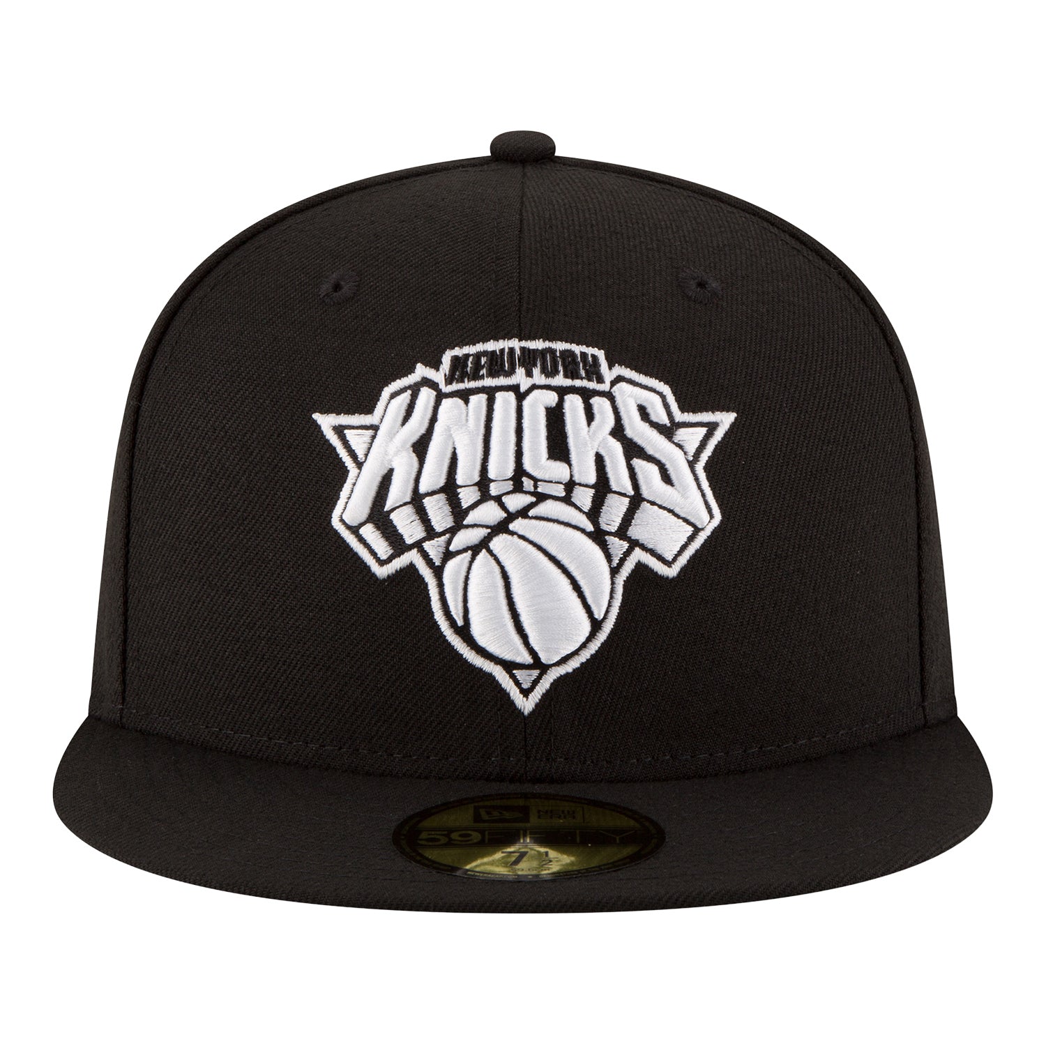New Era Knicks Black & White 59Fifty Fitted - Front View