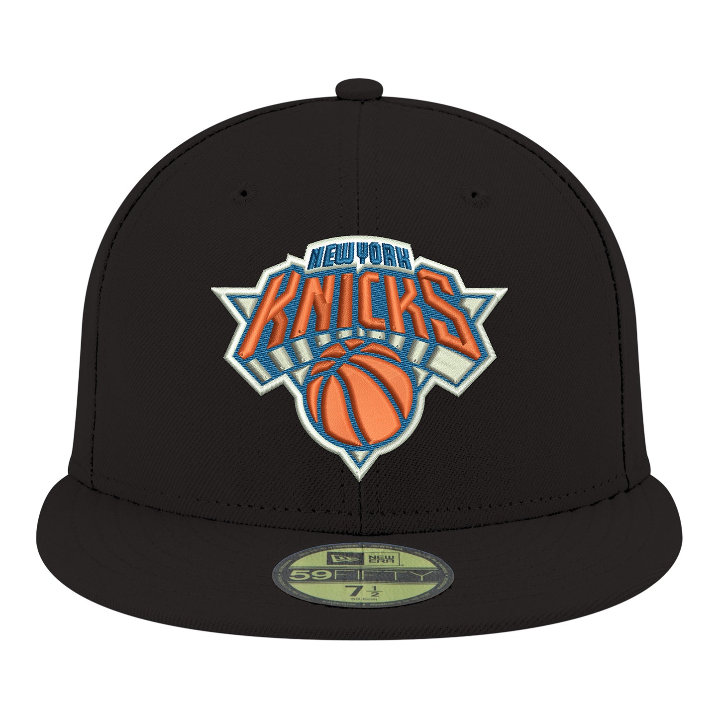 New Era Knicks Black 59Fifty Fitted In Black - Front View