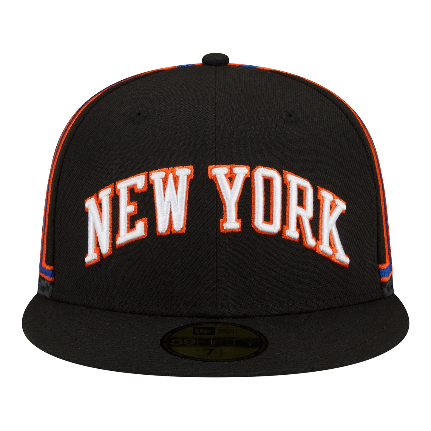 New Era Knicks 21-22 City Edition Official 5950 Hat In Black - Front View