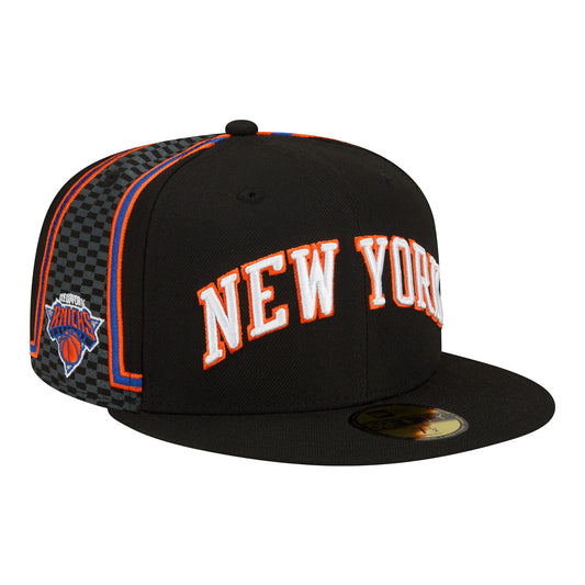 New Era Knicks 21-22 City Edition Official 5950 Hat In Black - Front Right View