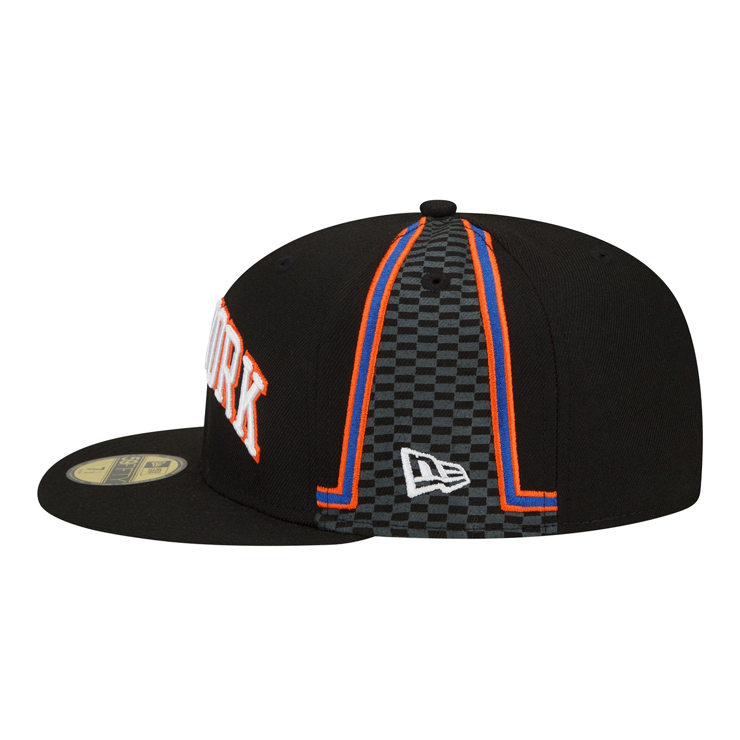 New Era Knicks 21-22 City Edition Official 5950 Hat In Black - Side View