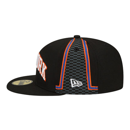 New Era Knicks 21-22 City Edition Official 5950 Hat In Black - Side View