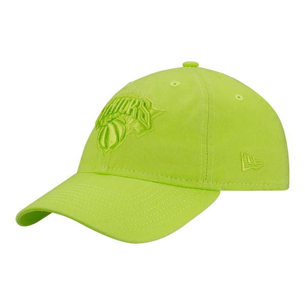 New Era Knicks Colorpack Tonal Lime Green Adjustable Hat - Angled Left Side View