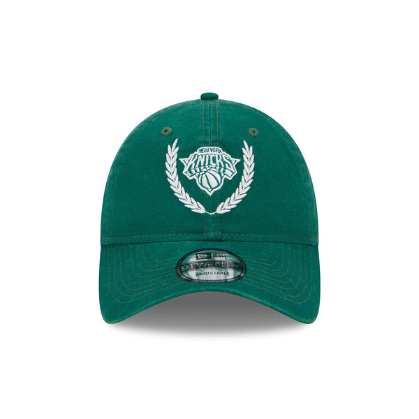New Era Knicks Golf Emerald Green Leaves Adjustable Hat - Front View