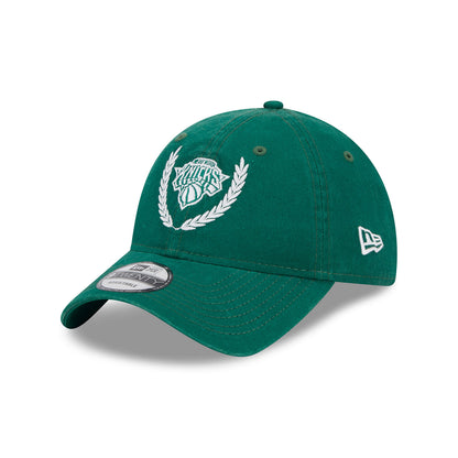 New Era Knicks Golf Emerald Green Leaves Adjustable Hat - Angled Left Side View