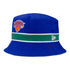 New Era Knicks Golf Print Reversible Bucket Hat - In Blue - Angled Left View