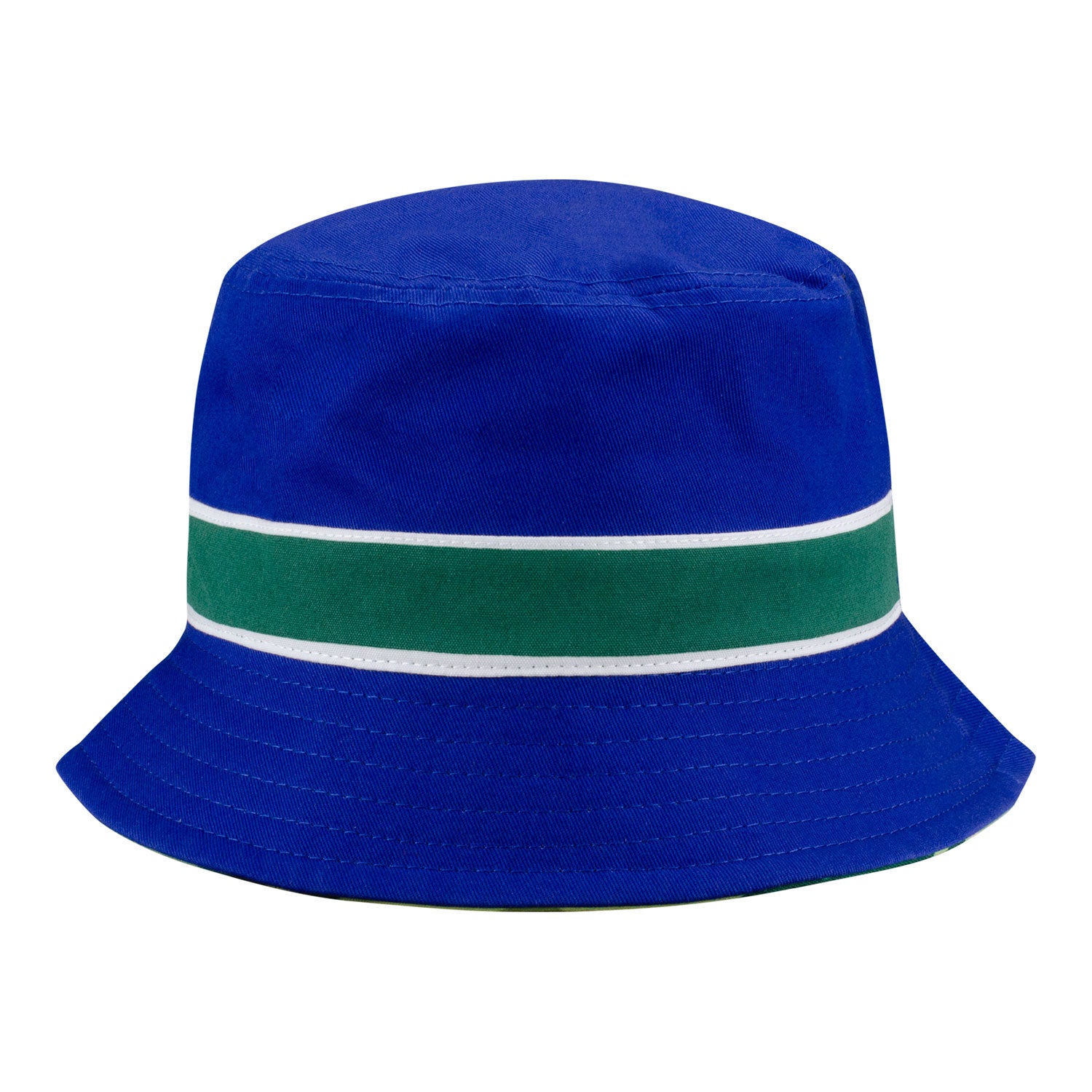New Era Knicks Golf Print Reversible Bucket Hat - In Blue - Back View