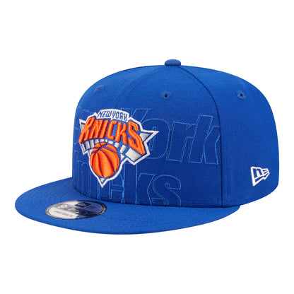 New Era Knicks 2023 Alt Draft 950 Snapback Hat - In Blue - Angled Left View