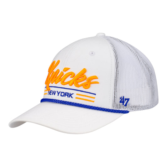 '47 Brand Knicks White Garner Rope Trucker - Front Left View