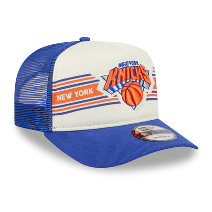 New Era Knicks Banner 950 A Frame Snapback Chrome/Royal - Front Right View