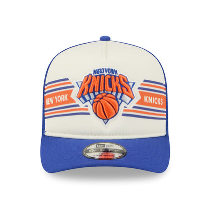 New Era Knicks Banner 950 A Frame Snapback Chrome/Royal - Front View