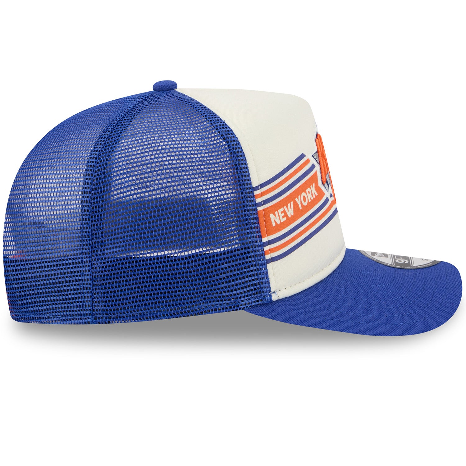 New Era Knicks Banner 950 A Frame Snapback Chrome/Royal - Side View