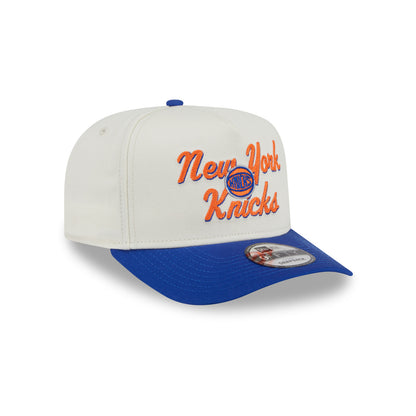New Era Knicks Chainstitch 950 A Frame Snapback Chrome/Royal - Front Right View