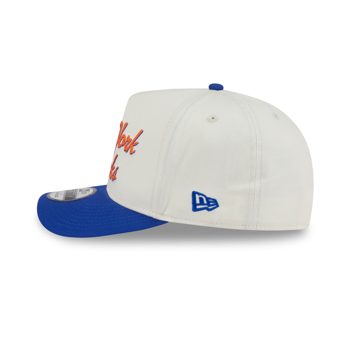 New Era Knicks Chainstitch 950 A Frame Snapback Chrome/Royal - Side View