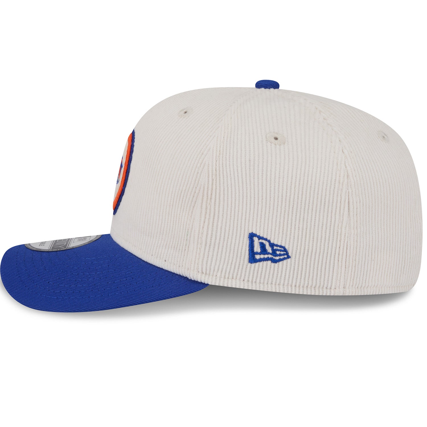 New Era Knicks Loyal Corduroy 970 Stretch Snapback Chrome/Royal - Side View