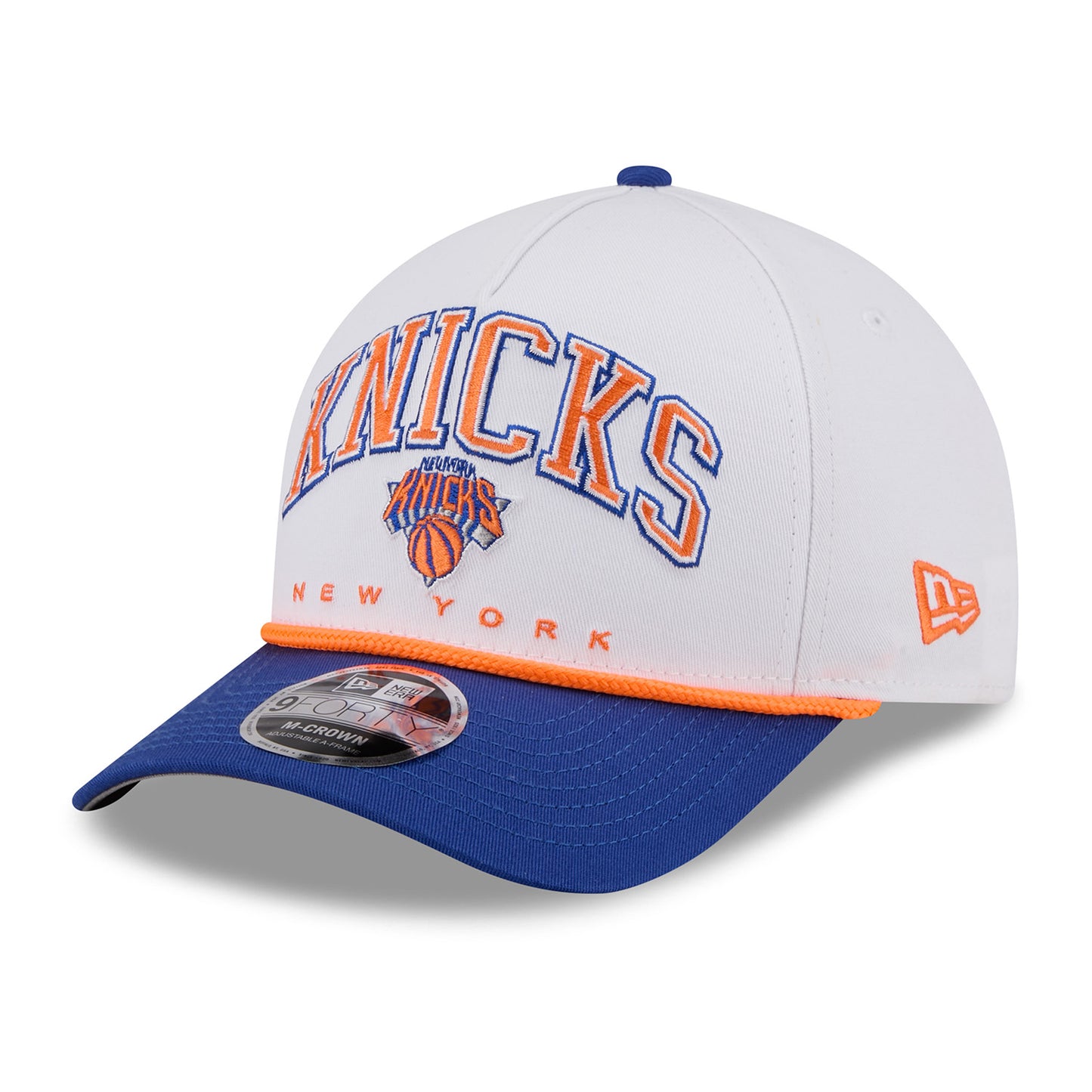 New Era Knicks Arch 940 M-Crown A Frame Snapback White/Royal - Front Left View