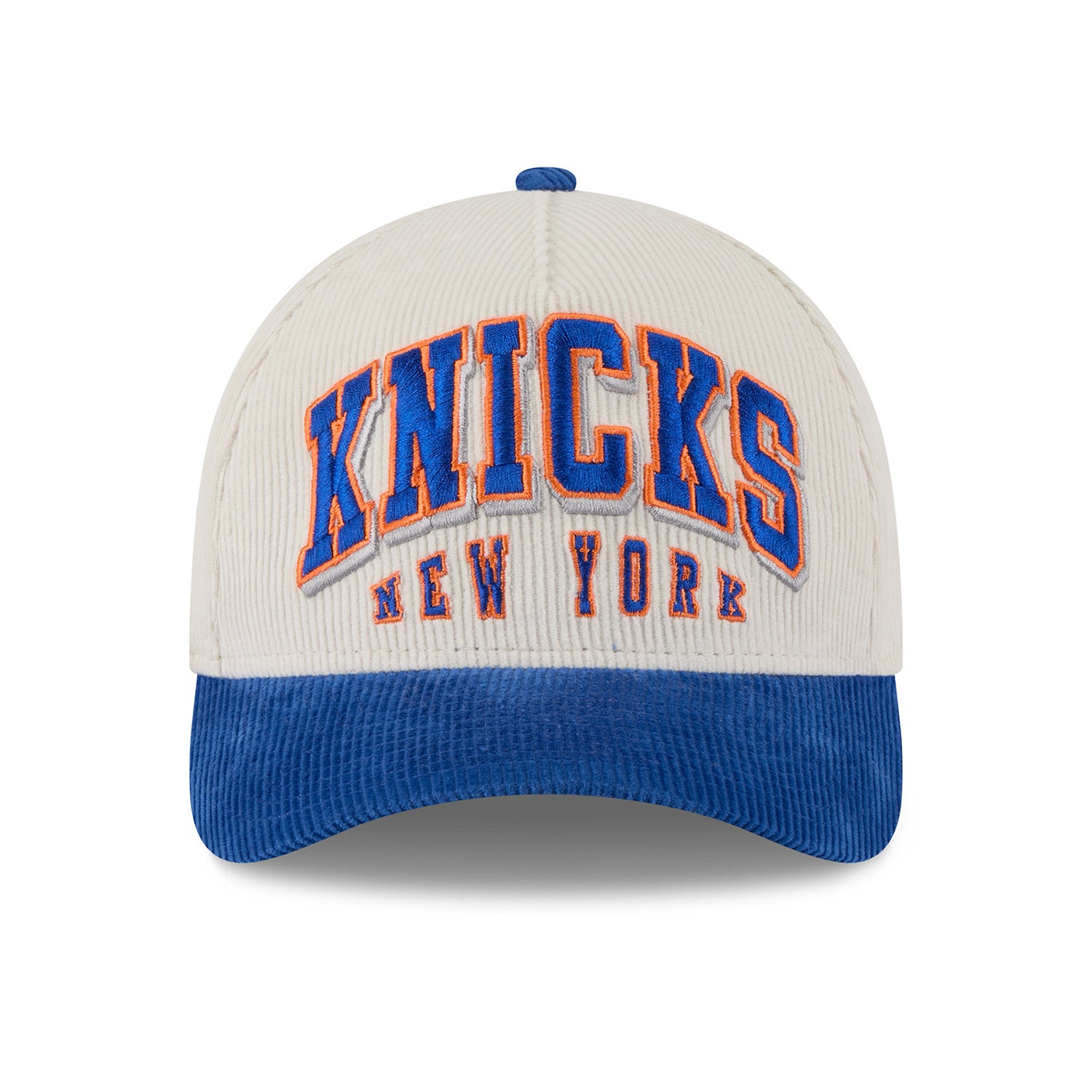 New Era Knicks 2Tone Sided 940 M-Crown A Frame Snapback Chrome/Royal - Front View