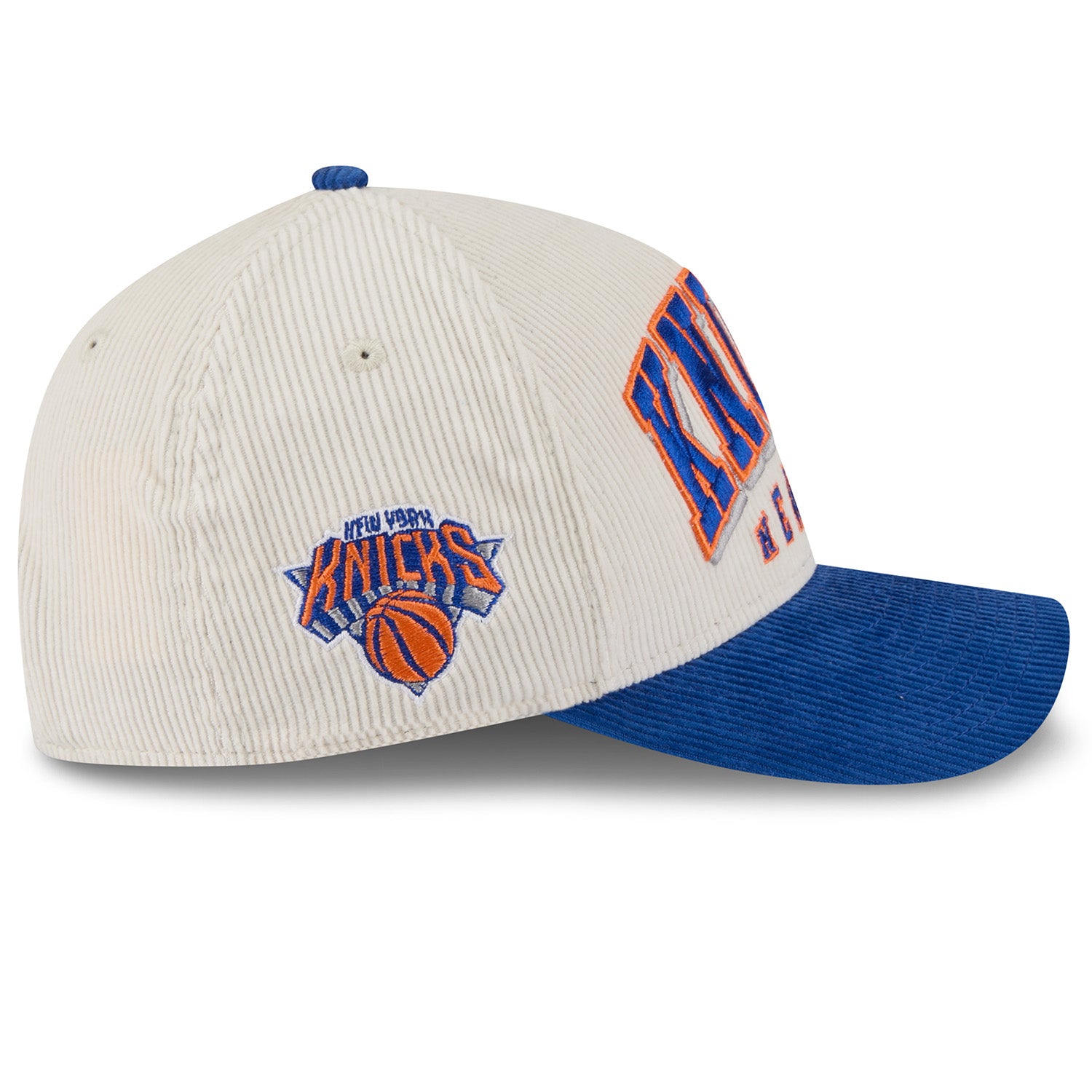 New Era Knicks 2Tone Sided 940 M-Crown A Frame Snapback Chrome/Royal - Side View