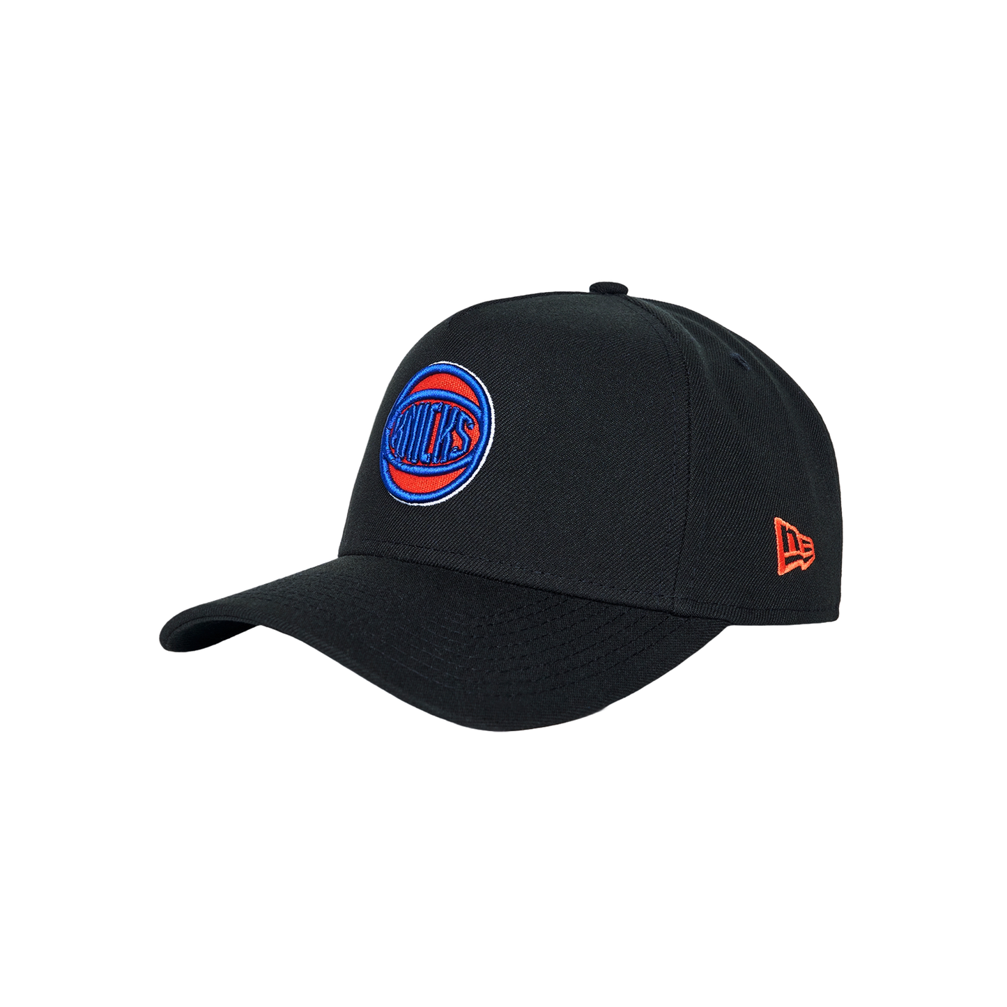 New Era Malbon x Knicks Black 9Forty A-Frame Snapback - Front Left View