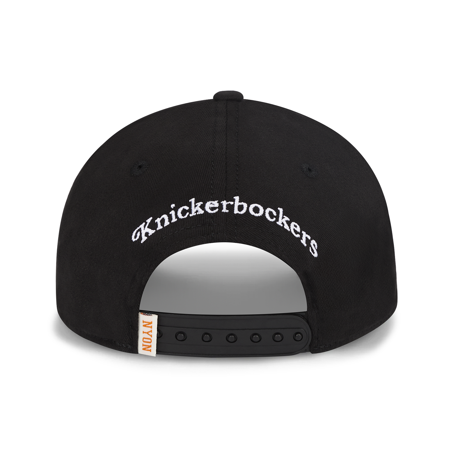 NYON x Knicks Black Motto Cotton Twill Snapback - Back View