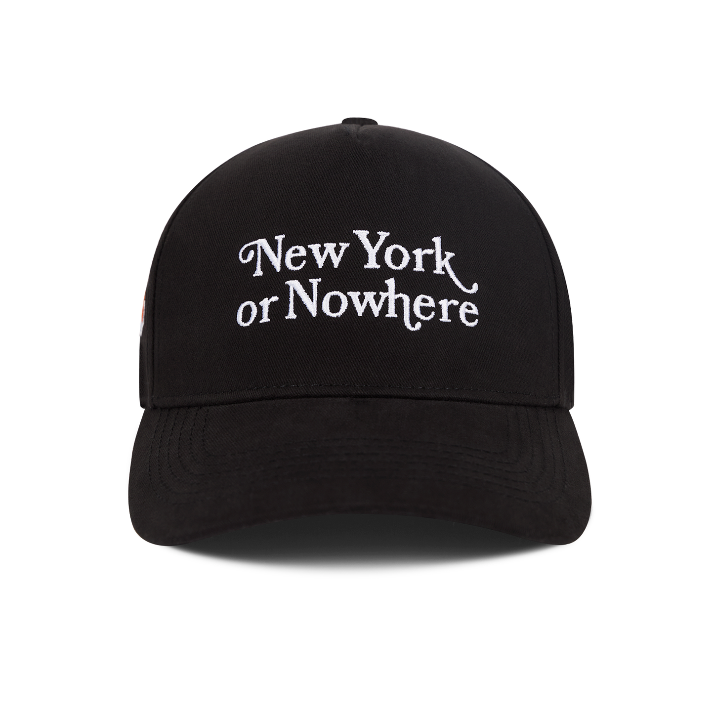 NYON x Knicks Black Motto Cotton Twill Snapback - Front View
