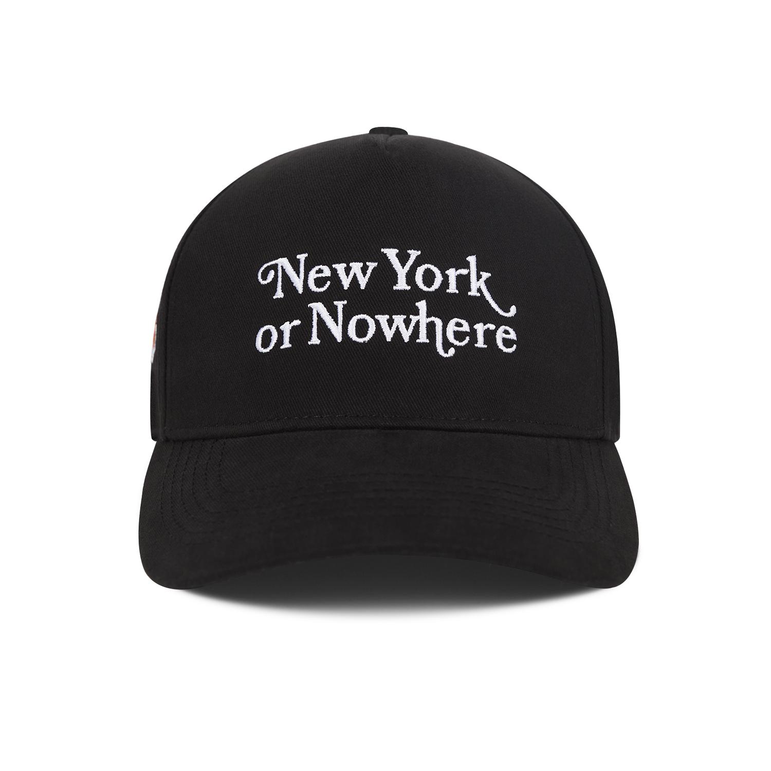 NYON x Knicks Black Motto Cotton Twill Snapback - Front View
