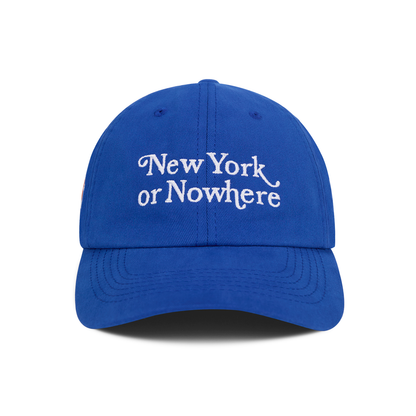 NYON x Knicks Royal Motto Cotton Twill Dad Hat - Front View