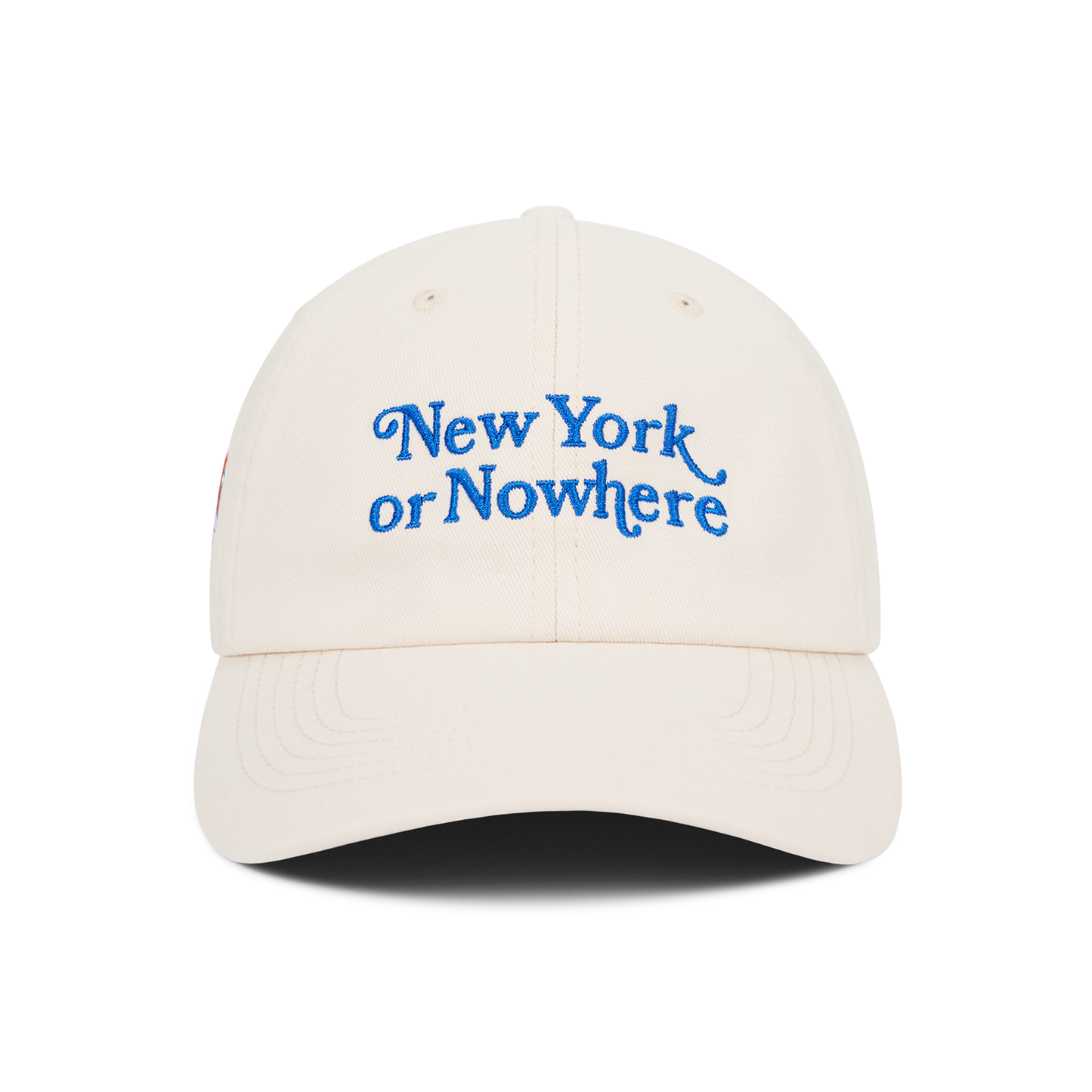 NYON x Knicks Ivory Motto Cotton Twill Dad Hat - Front View