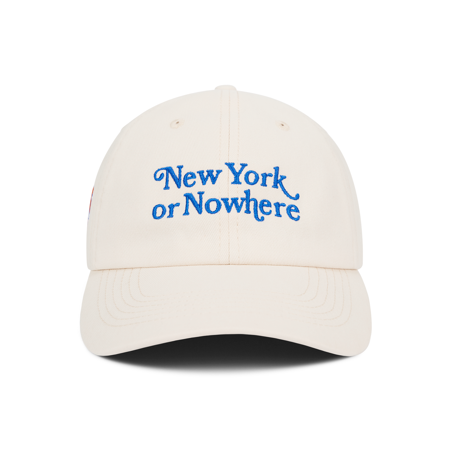 NYON x Knicks Ivory Motto Cotton Twill Dad Hat - Front View