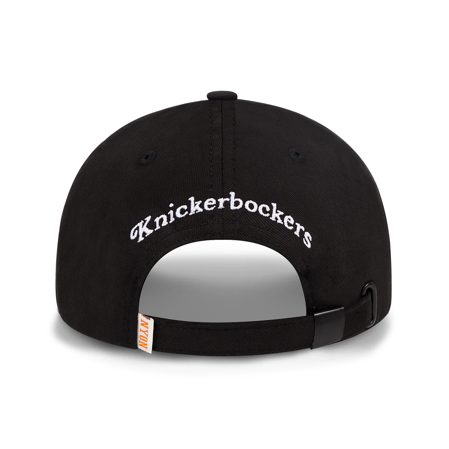 NYON x Knicks Black Motto Cotton Twill Dad Hat - Back View