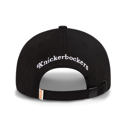 NYON x Knicks Black Motto Cotton Twill Dad Hat - Back View