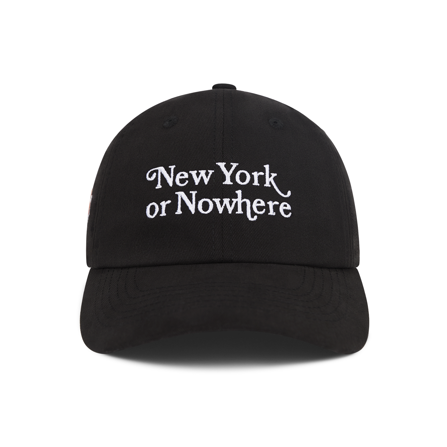 NYON x Knicks Black Motto Cotton Twill Dad Hat - Front View