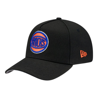 New Era Knicks Black Ball Logo 940 A-Frame Snapback - Side View