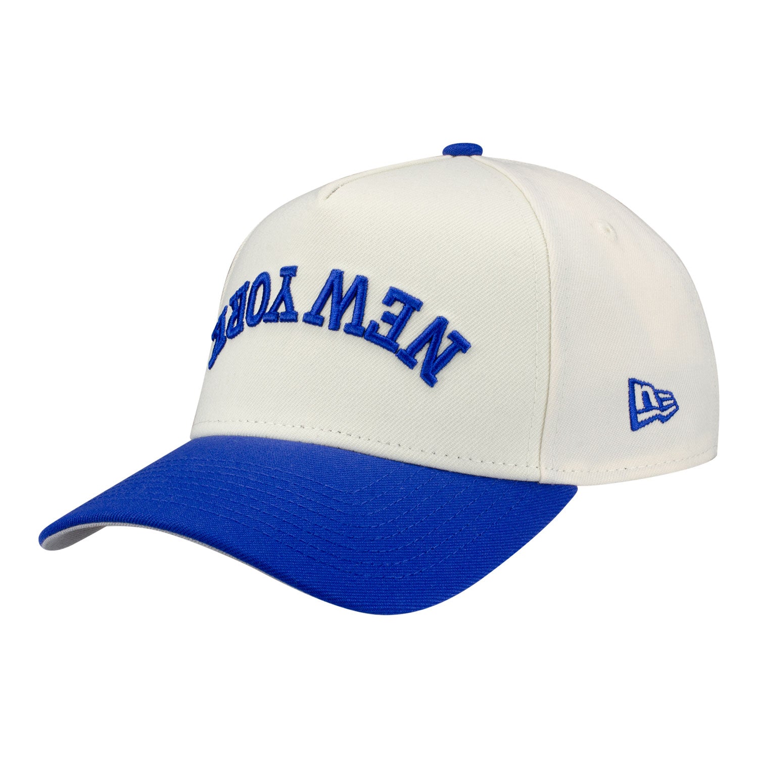 New Era Knicks Upside Down Two-Tone Chrome/Royal 940 A-Frame Snapback - Side View