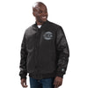 GIII Starter Knicks Wool Leather Tonal Jacket - In Black - Front View