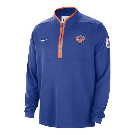 Nike Knicks Dri-fit Royal Half Zip Pullover - Front View