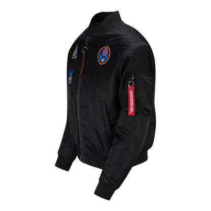 FISLL Knicks Flight Jacket In Black - Angled Left View