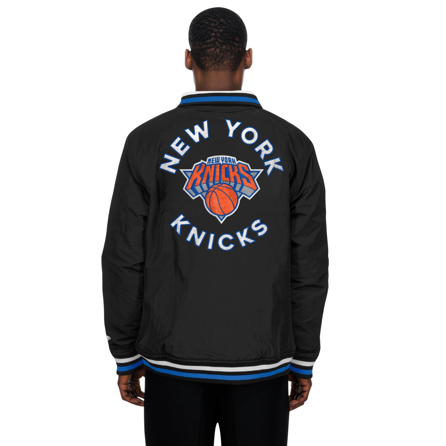 New Era Knicks Throwback Nylon Applique Full Zip Jacket - Back View