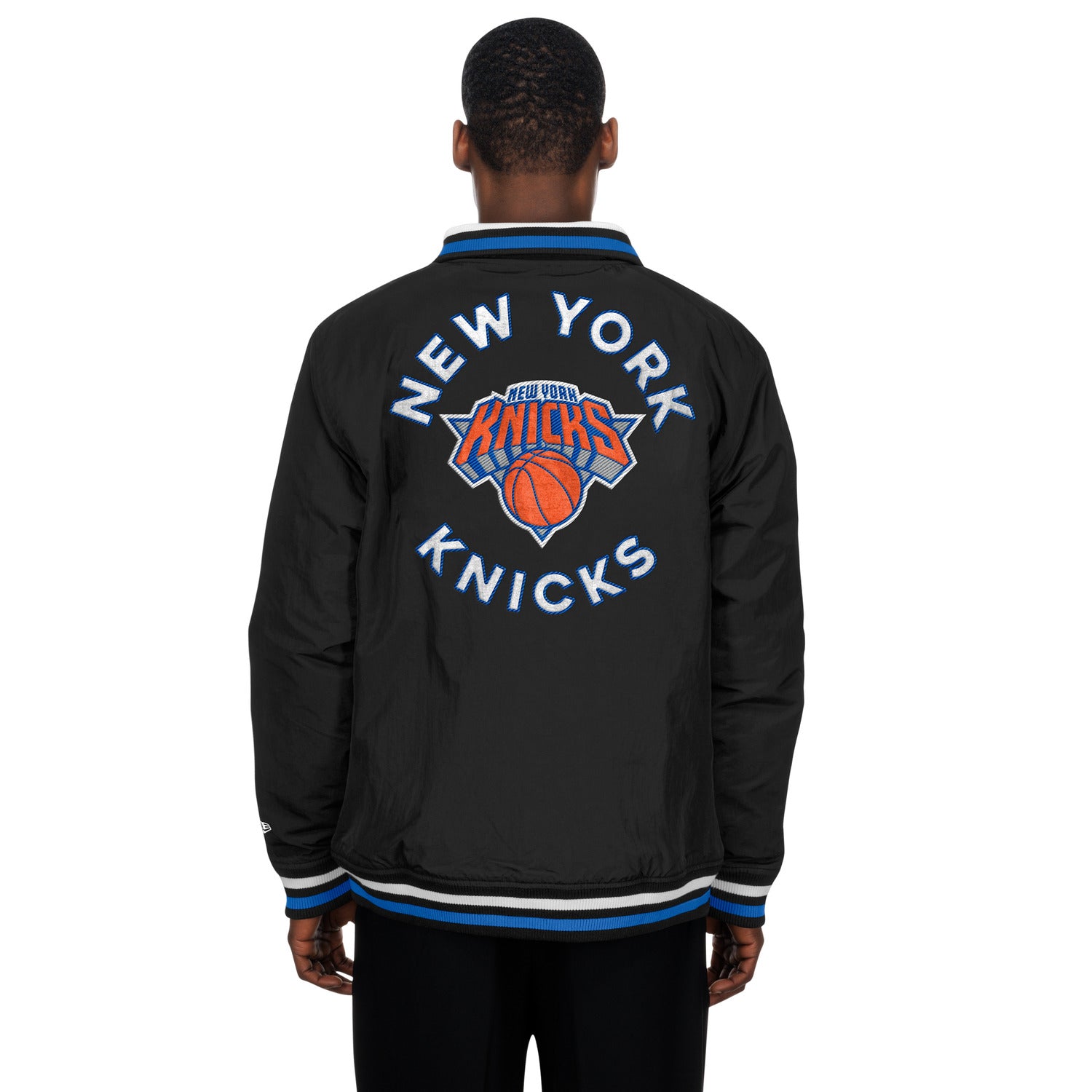 New Era Knicks Throwback Nylon Applique Full Zip Jacket - Back View