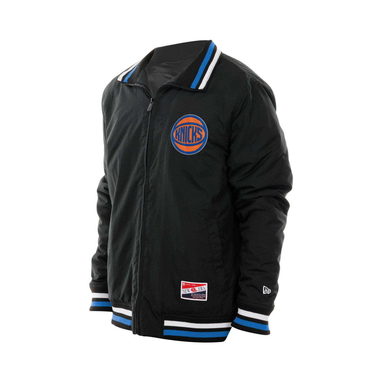 New Era Knicks Throwback Nylon Applique Full Zip Jacket - Front View