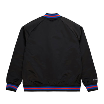 Mitchell & Ness Knicks Black Vintage Wordmark Lightweight Satin Jacket - Back View