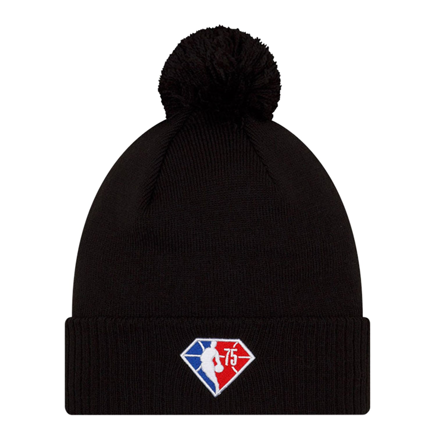 New Era Knicks 21-22 Alt City Edition Knit Pom Hat In Black - Back View