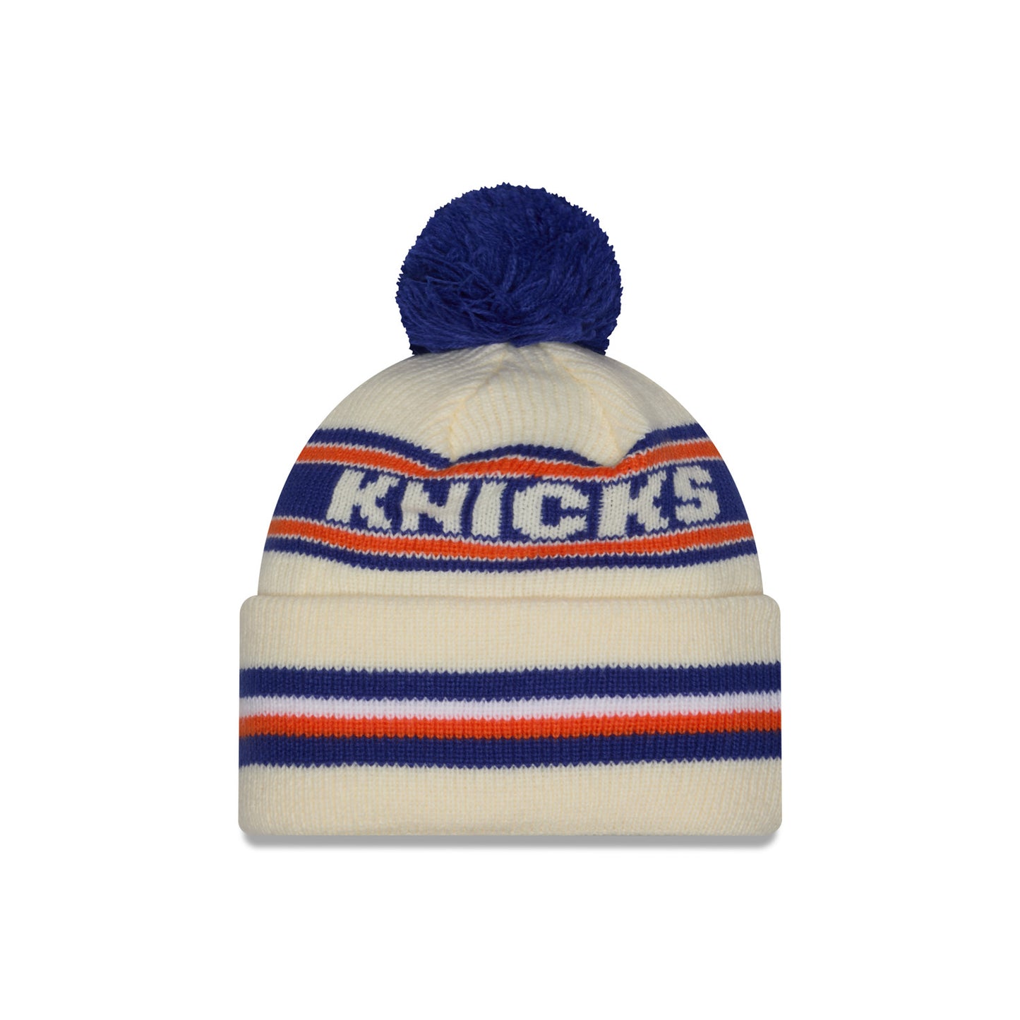 New Era Knicks Classic Chrome/Royal Knit Pom - Back View