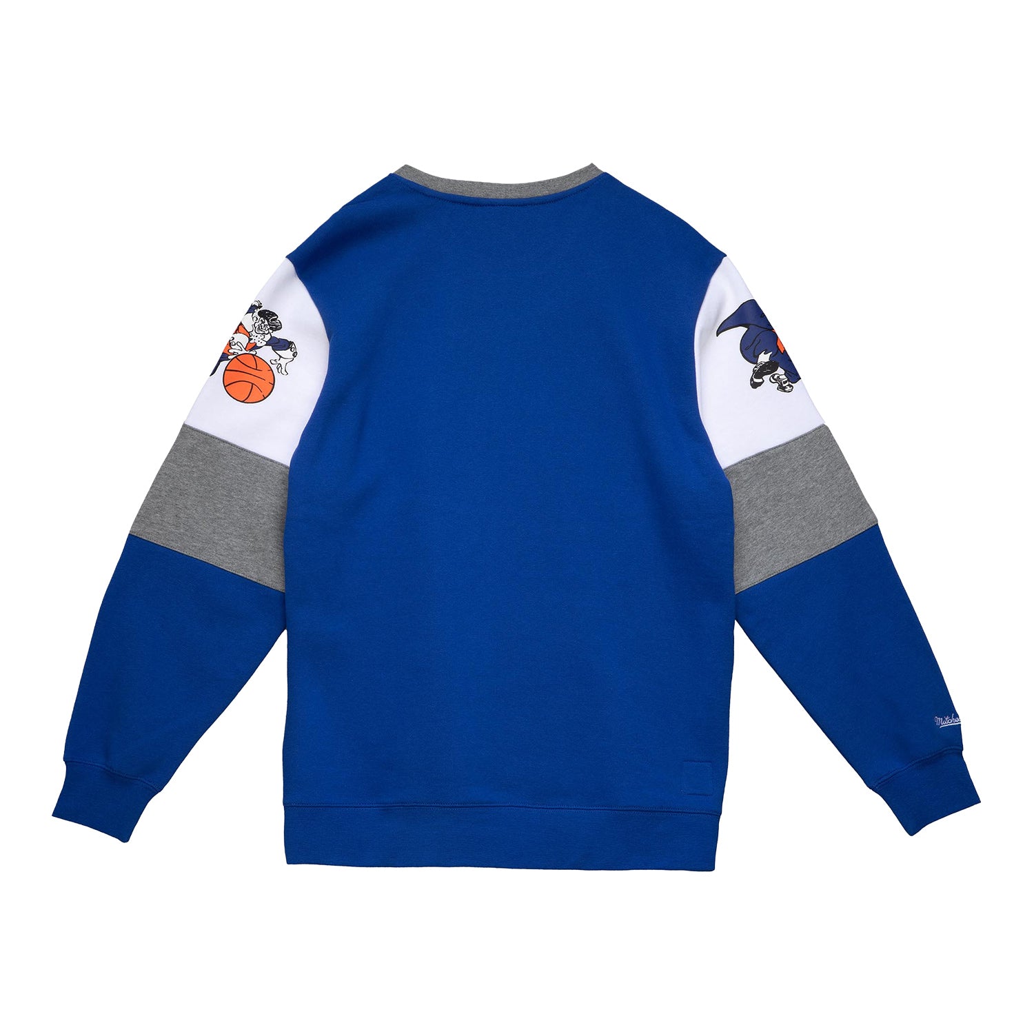 Knicks Mitchell & Ness Overtime Fleece Crew In Blue - Back View