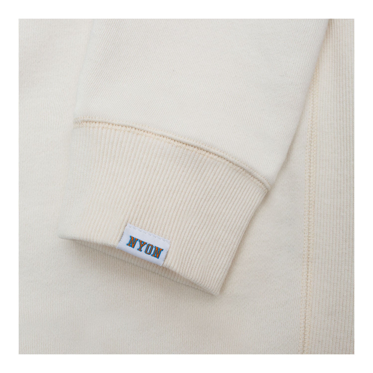 NYON x Knicks "Heyday" Crewneck - In White - Close Up Alternate Sleeve View