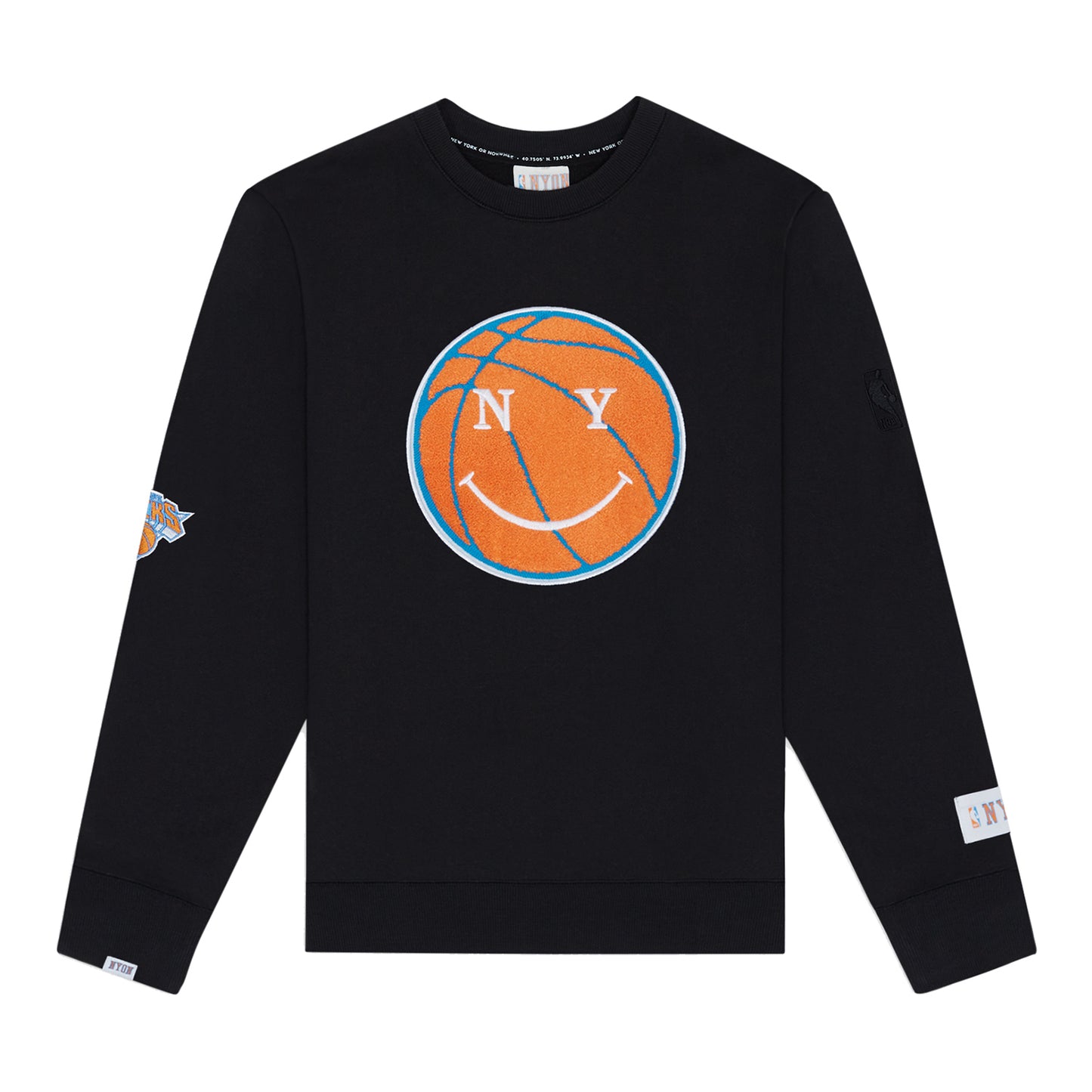 NYON x Knicks Black "Mascot" Crew - Front View