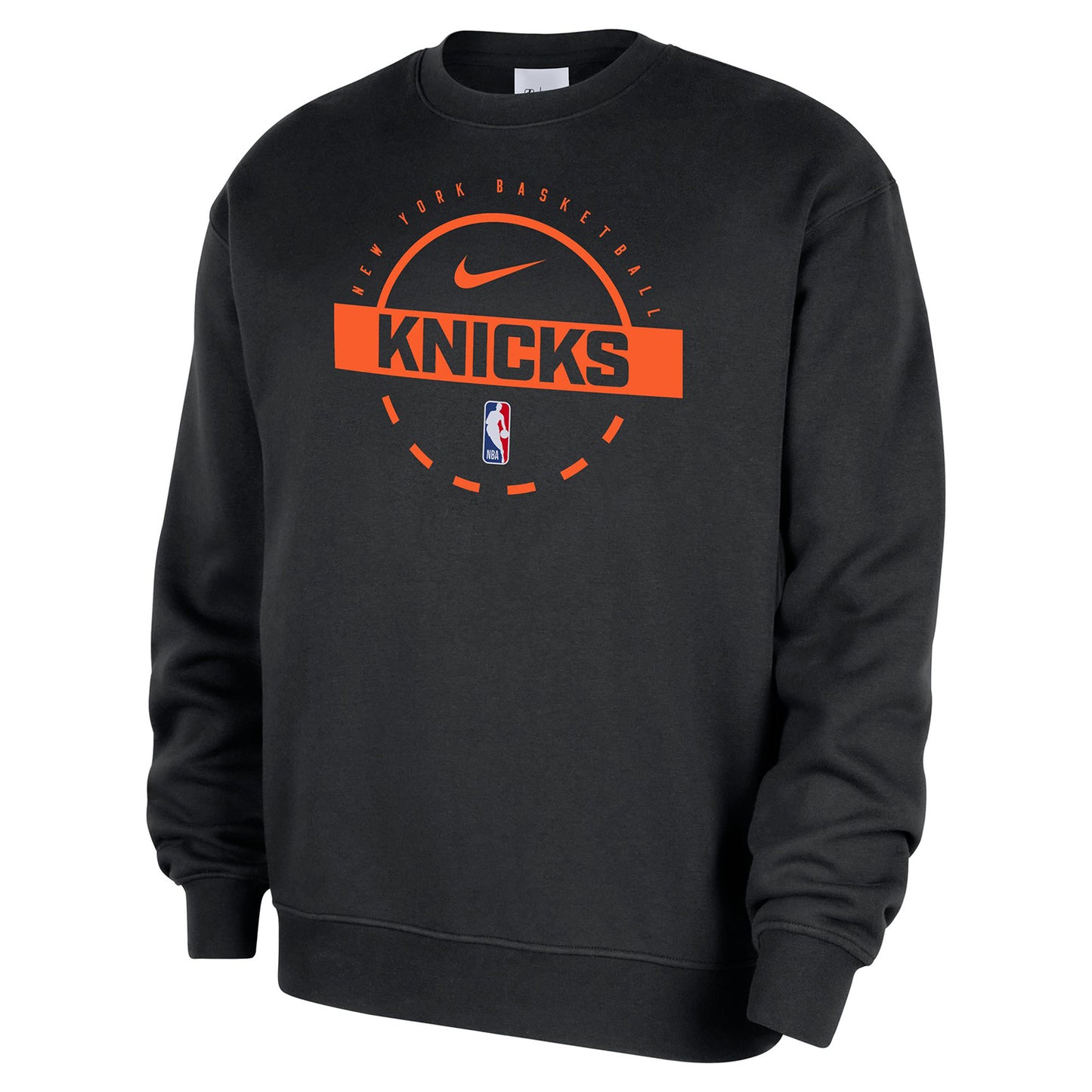 Nike Knicks On Court 25-26 Practice Black Club Crewneck - Front View